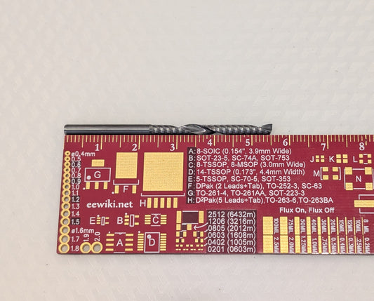 1/8" single Flute Extra Long